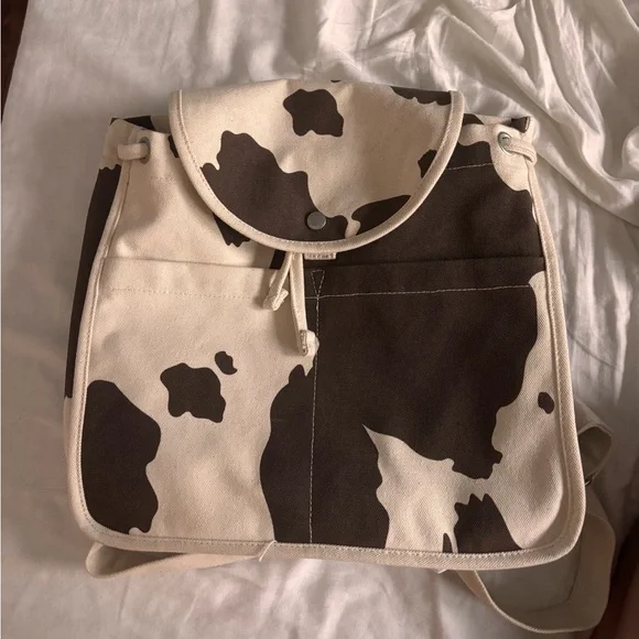 Baggu Cow Print Drawstring Backpack - Picture 4 of 8